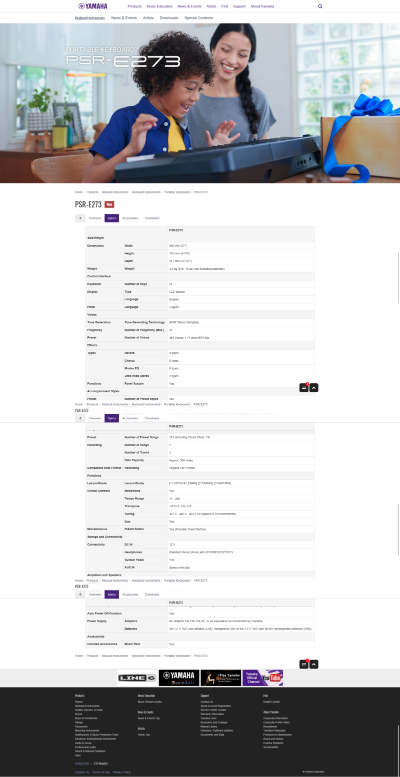 2020-01-08 10_11_52-PSR-E273 – Specs – Portable Keyboards – Keyboard Instruments – Musical Instrumen
