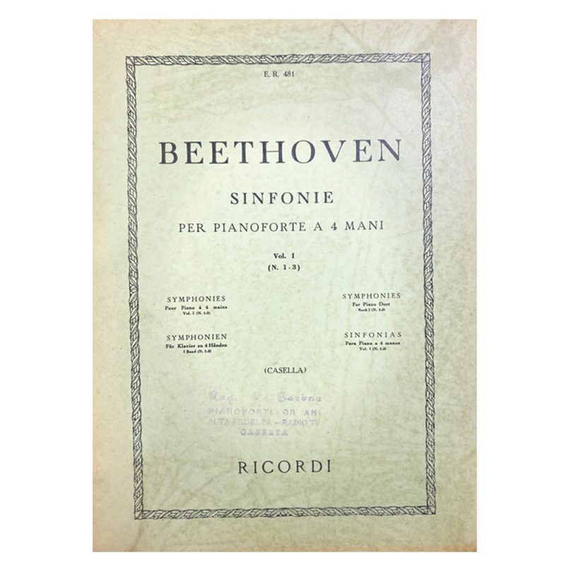 Beethoven sinfonie per pianoforte a 4 mani