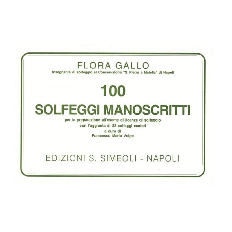 FLORA GALLO – 100 SOLFEGGI MANOSCRITTI